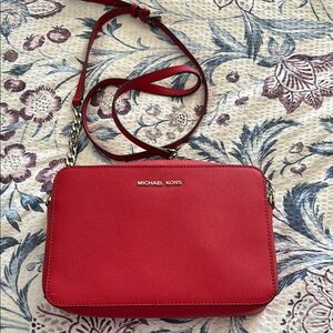 Michael Kors Red Crossbody Bag with Sleek Design